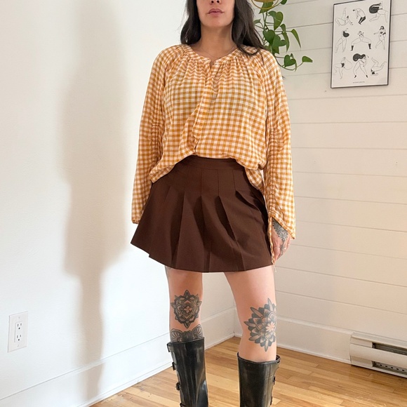 GAP ruched sleeve gingham top - Picture 7 of 8